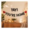 Yay Youre Home Banner, Pre-Strung Glitter Welcome Sign
