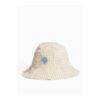Yellow Gingham Shell Motif Bucket Hat