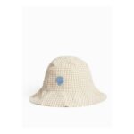 Yellow Gingham Shell Motif Bucket Hat