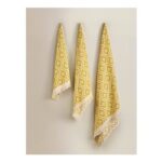 Yellow Southwestern Geometric Cotton Bath Towel (70 X 130cm)