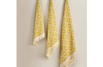 Yellow Southwestern Geometric Cotton Bath Towel (70 X 130cm)