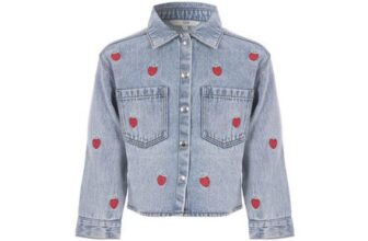 Younger Girls Blue Strawberry Denim Jacket
