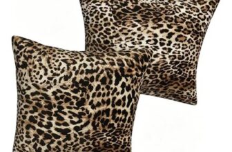 ZISHAN 2pc Leopard Print Cushion Covers 45×45 Cm