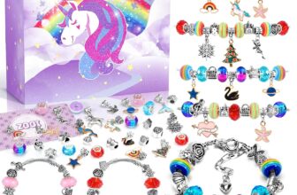 ZOOI Unicorn Gifts for Girls, Bracelet Jewellery Making Kit Arts and Crafts Back to School Gifts Charm Bracelet Making Kit Stocking Fillers Kids, Unicorn Toys Girls Birthday Presents Ages 6 7 8 9 10
