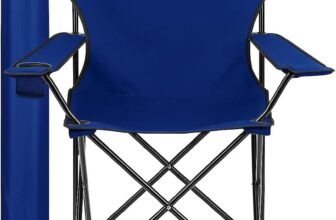 ZOPPER Camping Chair – Blue Portable Folding Chair with Cup Holder Compact & Lightweight Garden and Other Occasional Outdoor Use Ideal for Caravan trips, BBQs, Beach, Picnic, and Travelling