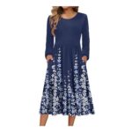 Zeagoo Womens Long Sleeve Jumper Dress, Midi Knit Tunic, XXL