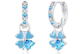 Zecimi 925 Sterling Silver Clover Huggie Earrings