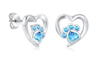 Zecimi 925 Sterling Silver Kitten Paw Stud Earrings