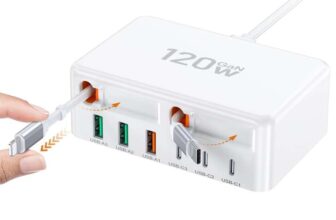 Zuanql 8-in-1 USB Charging Station (Max Output 20W USB-C, 15W USB-A, 12W Lightning Cable) – Sold By Shunhaikeji / FBA