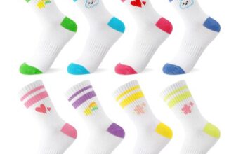 Zuimei 8 Pairs Girls Cotton Sports Socks, 5-8 Years