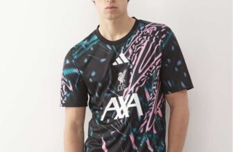 adidas Football Liverpool 25/26 preshirt in black and pink, Size S-L