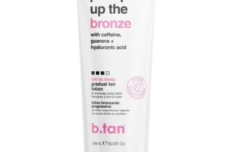 b.tan Dark Gradual Self Tanning Lotion Plump Up the Bronze – Develop a Bronzed Glow, Daily Sunless Tanner Infused With Hyaluronic Acid