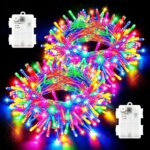 cshare Fairy Lights Battery Operated, 2Pack 5M 50LED Multicoloured Battery Fairy Lights with Timer, Waterproof for Garden Christmas Bedroom Indoor Outdoor Decorations