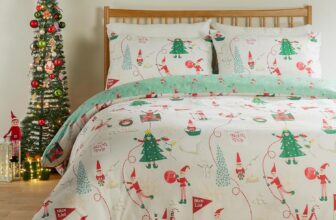 furn. Duvet Day Elfie Duvet Cover Set (Cream/Mint – Double)