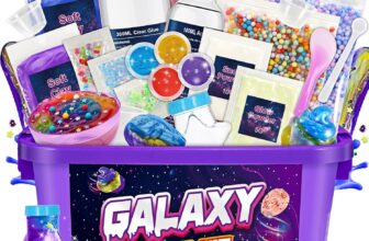 iKidiki Slime Making Kit, Toys for 6 7 8 9 10 11 12 Year Old Girls Boys Gifts Birthday Galaxy Slime Kits for Girls 6-12 Year Old Girl Boy Gifts Fluffy Slime Kids Birthday Presents Craft Kits for Kids