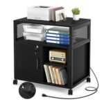 iSunirm Rolling Lateral File Cabinet with Wheels and Door