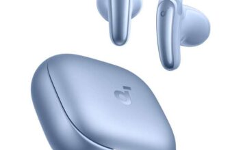 soundcore Liberty Buds by Anker, Half-in-Ear Design, ANC With Translation Support, Blue/White/Black – Sold By Anker Direct UKFBA