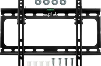 suptek TV Wall Mount, TV Brackets for Most of 26-55 inch LED/LCD/OLED Flat & Curved TV Support 45kg, Max VESA 400x400mm Tilt TV Brackets, TV Bracket 55 inch, TV Wall Bracket