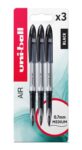 uni-ball Air Rollerball Pens, 0.7 mm, Black (3-Pack)