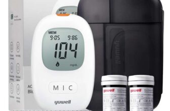 yuwell Blood Glucose Monitor with Test Strips x 50 and Lancets x 50 – Batteries Included