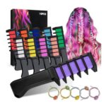 10-Color Hair Chalk Comb, Temporary Bright Color, Washable