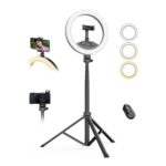 10-Inch Rechargeable Ring Light with 195cm Tripod Stand