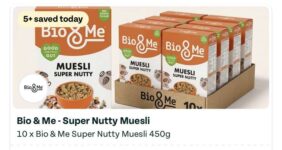 10 x Bio & Me Super Nutty Muesli, 450g (BBE 26/11/26) Via App