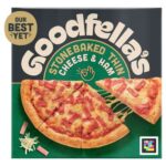 10 x Goodfellas Stonebaked Thin Cheese & Ham Pizza 351g