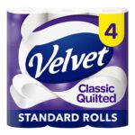 10 x Velvet Classic Quilted Toilet Roll 4 Rolls