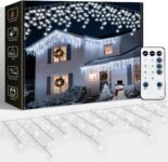 10M Icicle Lights, 320 LED Christmas Light Outdoor Cool White