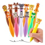 12 Pack Cartoon Bowling Pens 0.7mm with Silicone Toppers