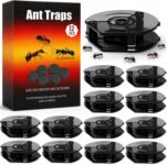 12 Pcs Ant Traps Indoor & Outdoor, Ant Bait Stations – Safety for Humans and Pets – Ready to Use & Long-Lasting Ant Management Solution