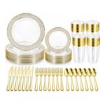 120-Piece Gold Rim Dinnerware Set