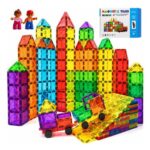 120-Piece Magnetic Tiles for Kids with 2 Cars, 2 Figures