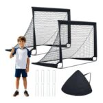 120 X 92 Cm Set of 2 Pop up Football Nets with Carry Bag and 8 Ground Stakes
