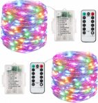 120LED 12M 2 Packs Battery Fairy Lights with Remote Control(Multi-Coloured)