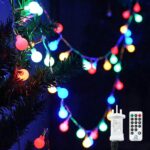 120LED Fairy Lights Plug in,12M/39Ft Globe String Lights,Multicolor