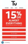 15% Extra off almost everything including Sale items