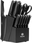 15-Piece Kitchen Knife Set with Block & Built-in Sharpener, Black with voucher Sold by KITCHEN CAPITAL / FBA