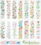 16 Pcs Flower Stencils for Painting, Reusable Painting for DIY Art Crafts Wall Décor