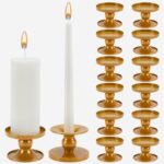 16 Pcs Table Gold Candle Holders, Candle Holder for Pillar Candles, Small Metal Candles Stick Candlestick Holders Set for Home Décor, Weddings & Special Occasions