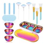 18-Piece Rainbow Facial Mask Mixing Bowls Set, Stainless Steel