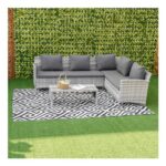 182x274cm Reversible Outdoor Rug Portable Plastic Straw RV Camping Mat