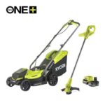18V ONE Cordless 33cm Lawn Mower & 23cm Grass Trimmer (1 x 5.0Ah Battery & Charger)