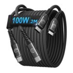 2-Pack 2m USB-C to USB-C 100W Nylon Charger Cables
