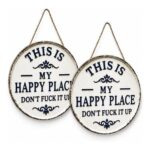 2-Pack This is My Happy Place Sign, Farm Style Decor