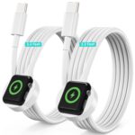 2 Pack for Apple Watch Charger USB C Cable iWatch Magnetic Charge-100cm