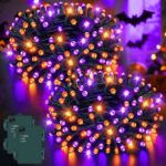 2 Packs Dalugo Halloween Fairy Lights, 5M 50 LED Orange & Purple, Timer, IP65, Battery Operated, Indoor & Outdoor, Sold by Dalugo / FBA
