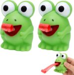 2 Pcs Frog Fidget Toy, Stress Relief and Sensory Stimulation Tool, Portable Plastic Frogs for Office and Study Environments, Squishy Frog Toys for Adult Relaxation