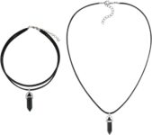 2 Pendant Necklaces, Womens Necklaces, Hexagonal Column Pendant Necklaces, Adjustable Necklaces, Costume Accessories